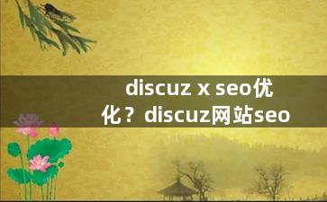discuz x seo优化？discuz网站seo